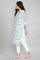 Blue Cotton Floral kurta