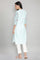 Blue Cotton Floral kurta