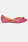 Fuchsia Square Toe Embroidered Flat-Szaira