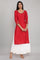 Red Solid Straight kurta