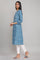 Adriatic Blue kurta with Gather Details