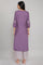 Purple Solid kurta with Embroidery