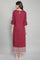 Maroon Solid kurta with Embroidery