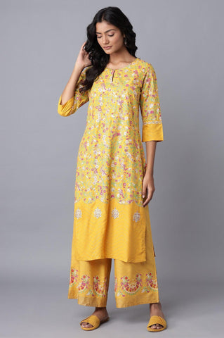 Yellow Panelled kurta