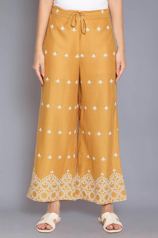 Honeycomb Yellow Printed Parallel Pants