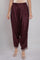 Wine Solid Draped Pants