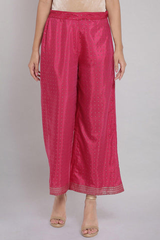 Magenta Printed Parallel Pants