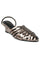 W Woven Design Gunmetal Pointed Toe Wedge