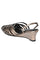 W Woven Design Gunmetal Pointed Toe Wedge