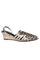 W Woven Design Gunmetal Pointed Toe Wedge