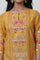 Yellow A-Line Printed Kurta And Parallel Pants Set