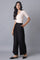 Black Solid Wide Leg Tencel Palazzo With Elasticated Waist
