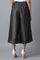 Black Solid Flared Cotton Culottes With Drawstring