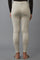 Beige Solid Straight Fit Acrylic Palazzo With Elasticated Waist