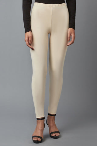 Beige solid tights