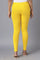 Yellow Solid Skinny Fit Cotton Tights With Elasticated Waistband