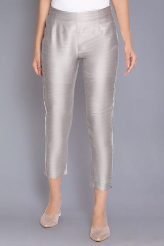 Silver Fitted Pants