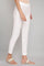 White Solid Plain Straight Cotton Slim Pant