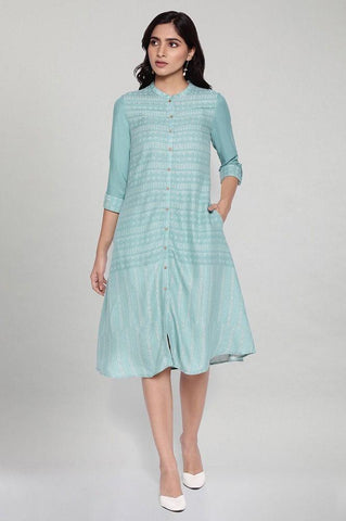 Asphalt Grey A-line Dobby kurta