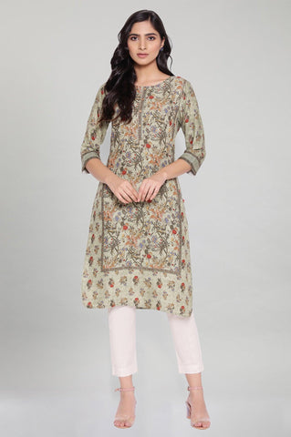 Smoked Green All-over Print kurta