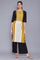 Black And Yellow Printed kurta With Parallel Pants