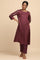 Prune Modal Satin Solid kurta