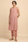 Dusty Pink Pleated kurta in Cotton Silk