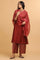 Red Solid kurta in Lustrous Modal Satin