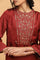 Red Solid kurta in Lustrous Modal Satin