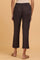 Brown Solid Plain Straight Cotton Pant