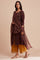 Brown Wrapped cotton kurta with tie up detail