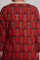 Red Hand Block Print A-Line kurta