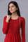 Salsa Red A-line Winter kurta