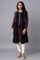 Jet Black and Purple Mock Layer Winter kurta