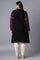 Jet Black and Purple Mock Layer Winter kurta