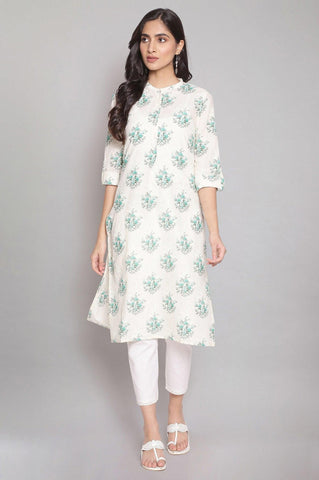 Ecru All-Over Floral Print kurta