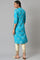 Turquoise Blue Printed kurta