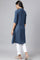Blue & White Reversible Cotton Dobby kurta