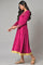 Pink Zari Embroidered Straight Kurta, Pant And Dupatta Set