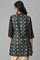 Black Floral Printed Sequined Ethnic LIVA kurta