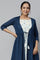 Blue Flared Gillet with Noodle Strap kurta
