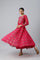 Pink Embroidered Panelled Georgette Dress