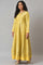 Yellow Paisley Printed Anarkali Indie Dress