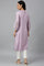 Lavender Shantung kurta With Embroidery