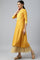 Dark Yellow A-Line Embroidered kurta With Sequins