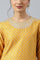 Mustard Printed kurta With Metallic Embroidery