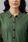 Green A-Line Embroidered Shirt Dress With Schiffli Belt