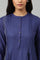 Dark Blue Embroidered kurta With Pleats