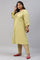 Plus Size Green Embroidered A-Line kurta