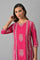 Dark Pink Mock Layered  Beadwork Kurta